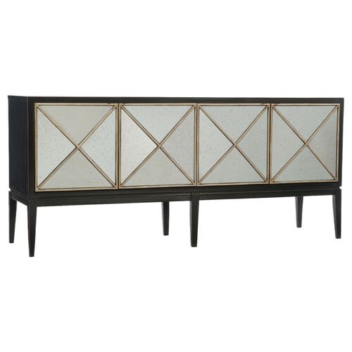 Melange Jova 4-Door Credenza, Black