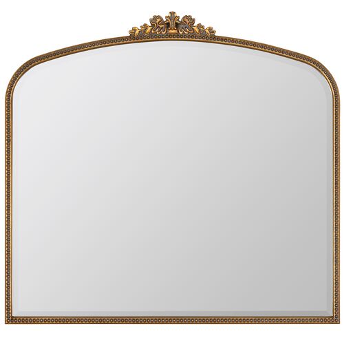 Bridgitte Mantel Wall Mirror, Antiqued Gold