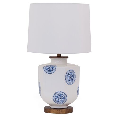 Temba Accent Lamp, Cream/Blue~P77380161