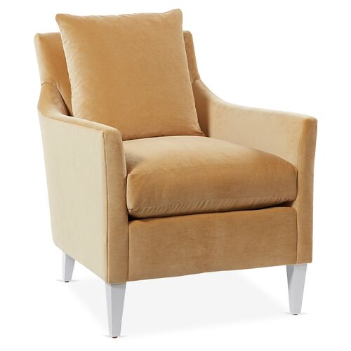 Ines Velvet Accent Chair, Gold~P77569230