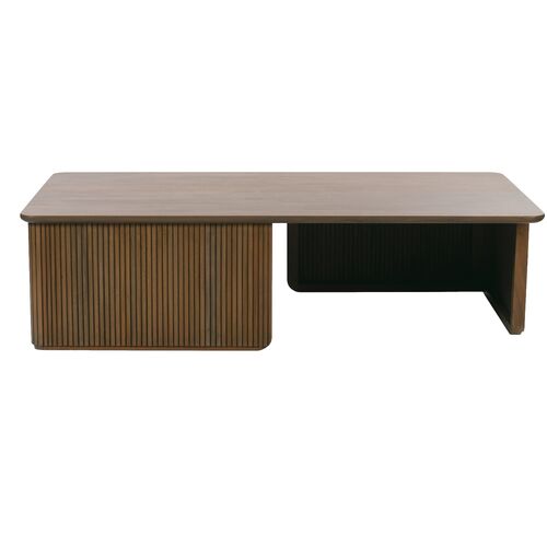 Halston Reeded Rectangle Mahogany Coffee Table Halston Reeded Rectangle Mahogany Coffee Table
