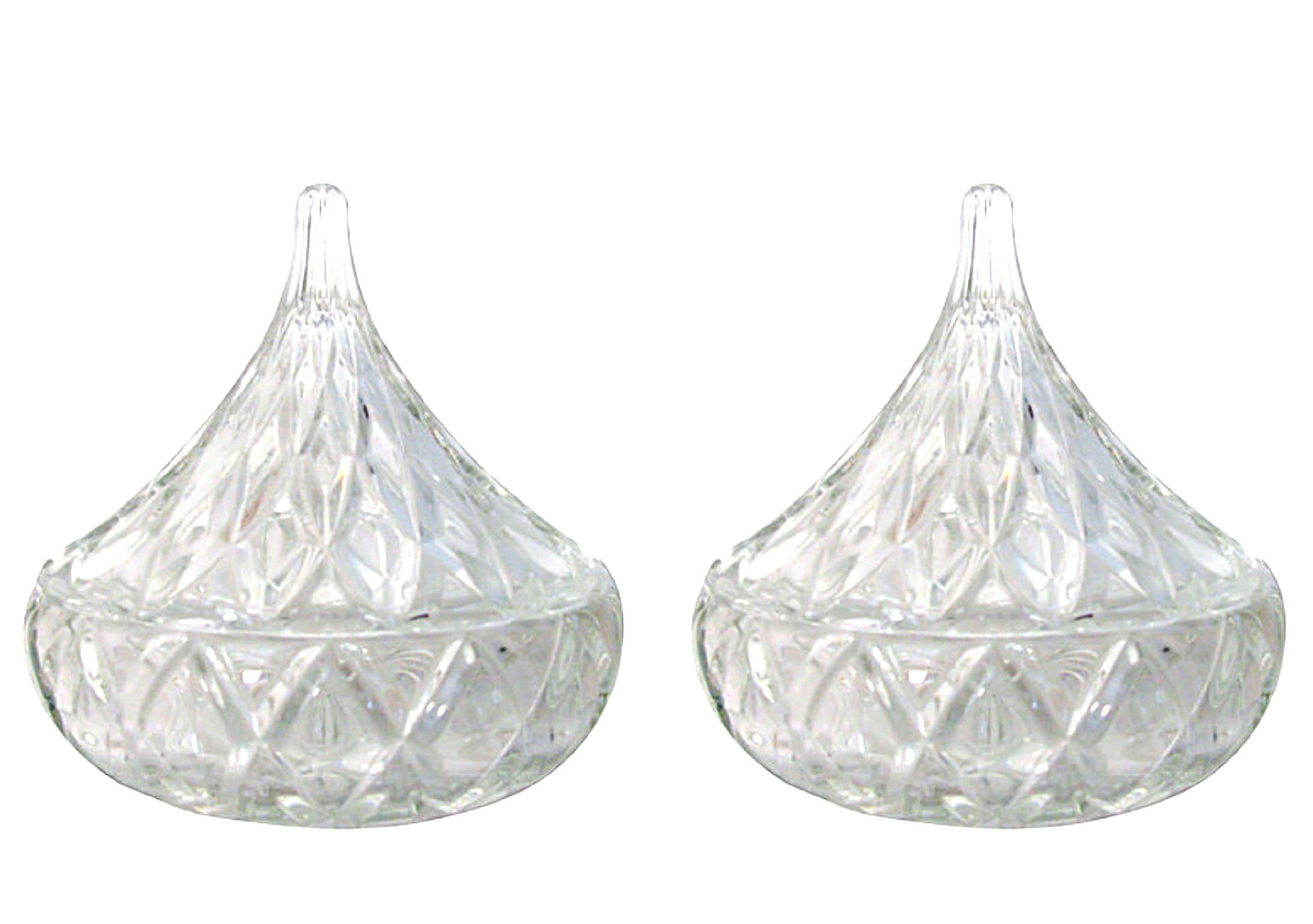Crystal Teardrop Lidded Bowls, Pair~P77600850