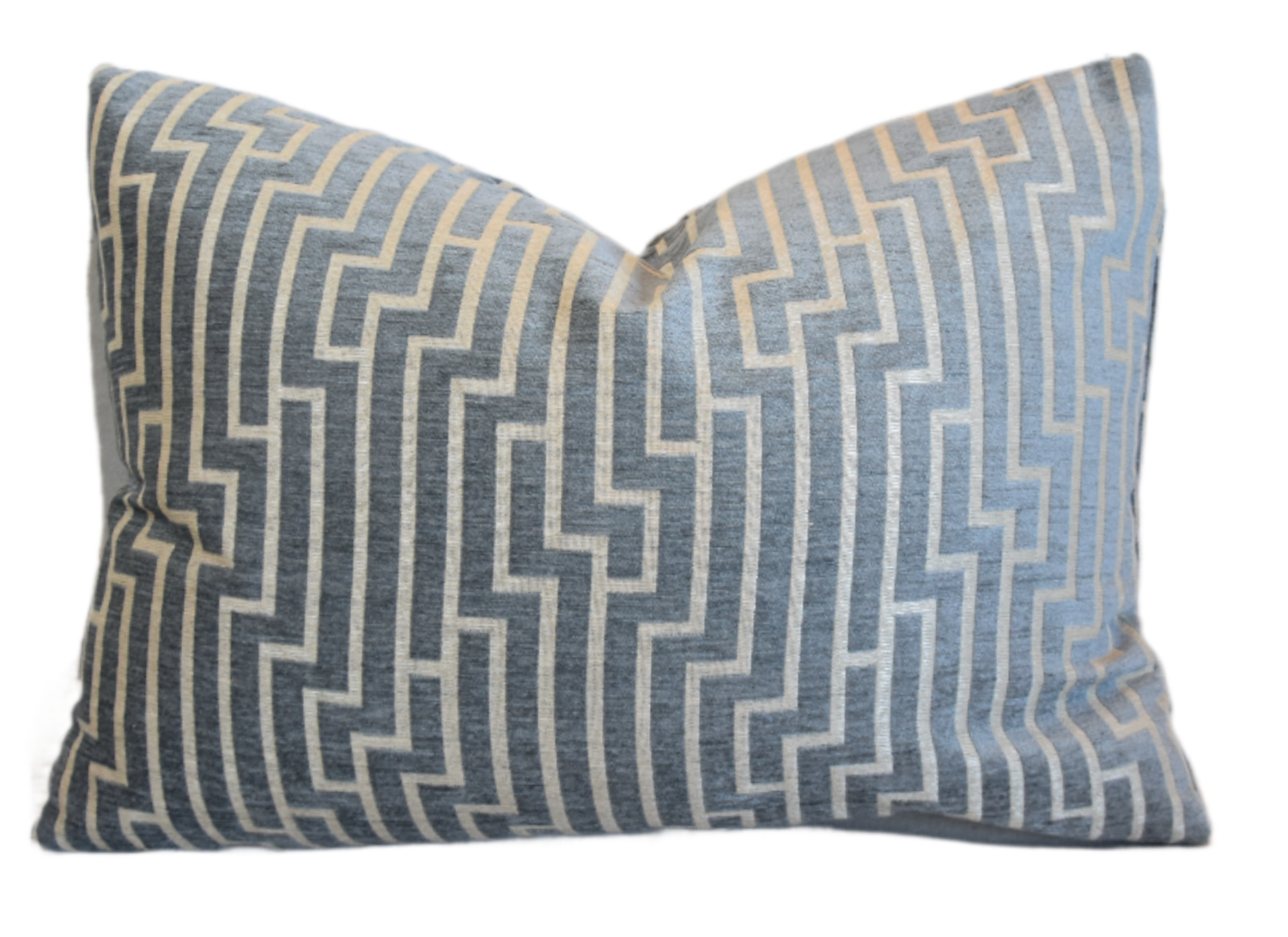 Designer Blue Chevron Velvet Pillow Designer Blue Chevron Velvet Pillow~P77755091