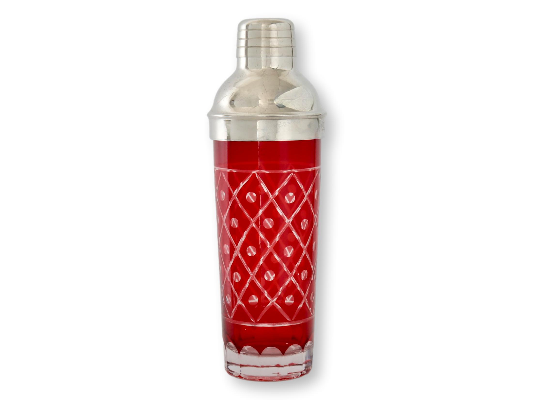 1930s Ruby Red Boho Cocktail Shaker~P77689321