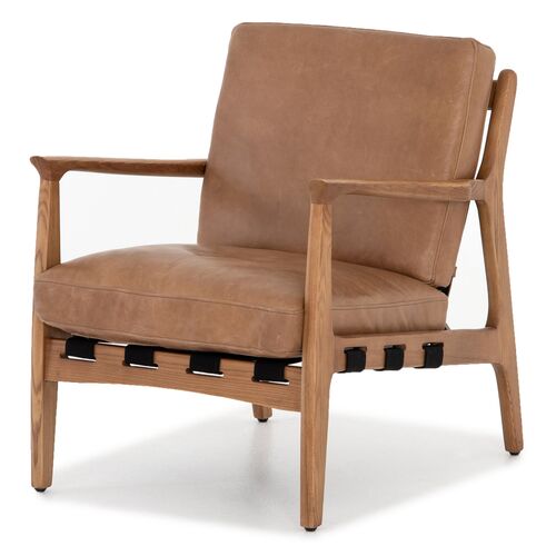 Rhett Accent Chair, Patina Copper Leather~P77600057