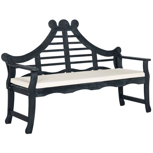 Pagoda Outdoor Bench, Dark Slate Gray~P77446526