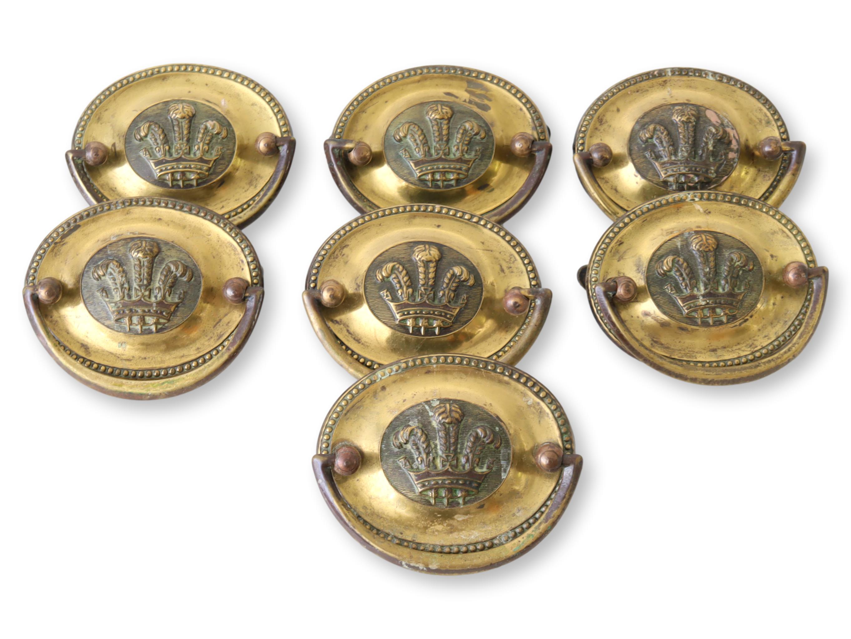 Prince of Wales Plume Drawer Pulls, S/7~P77669562