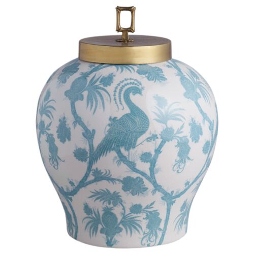 Balinese Scalamandre Peacock Jar