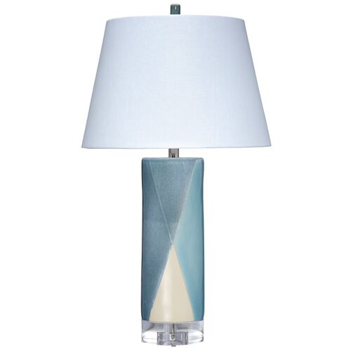 Diamond Table Lamp, Blue/White