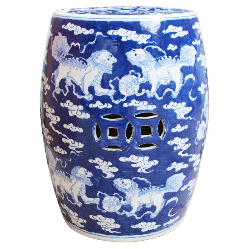 Fasano Garden Stool Blue White One Kings Lane