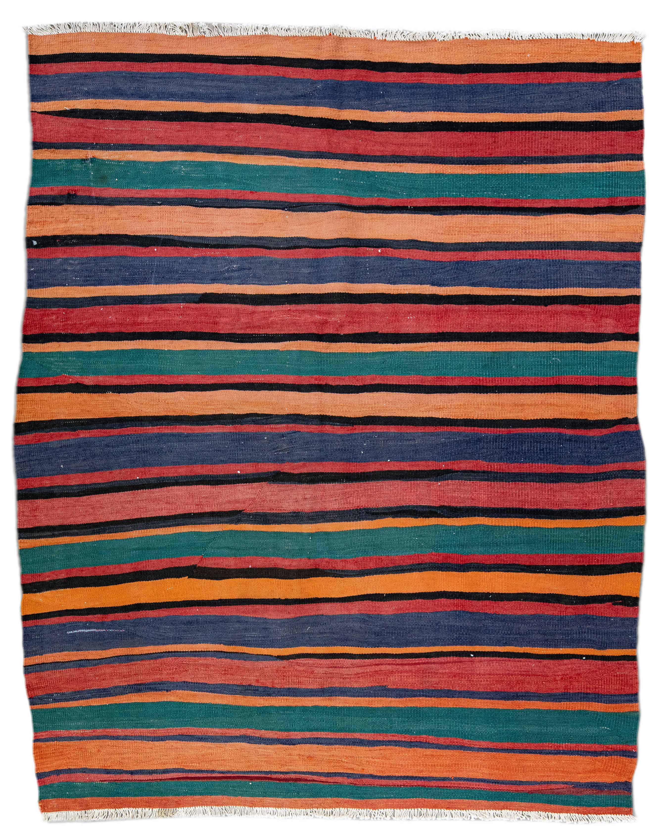 Kilim Striped Wool Rug~P77644203