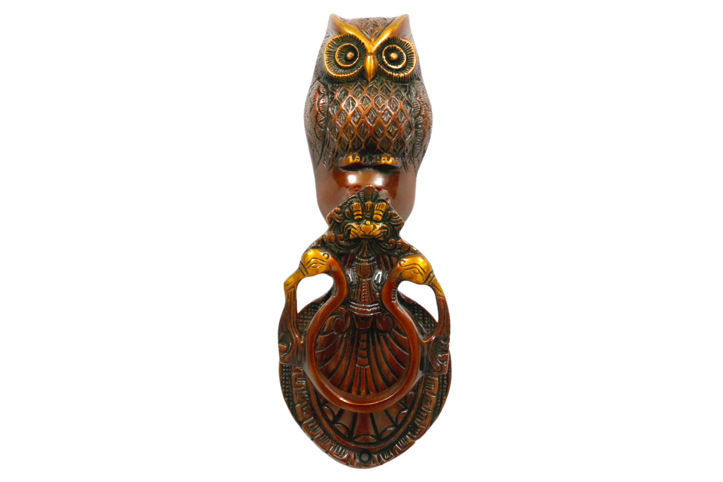 Red Brass Owl Door Knocker~P77660134