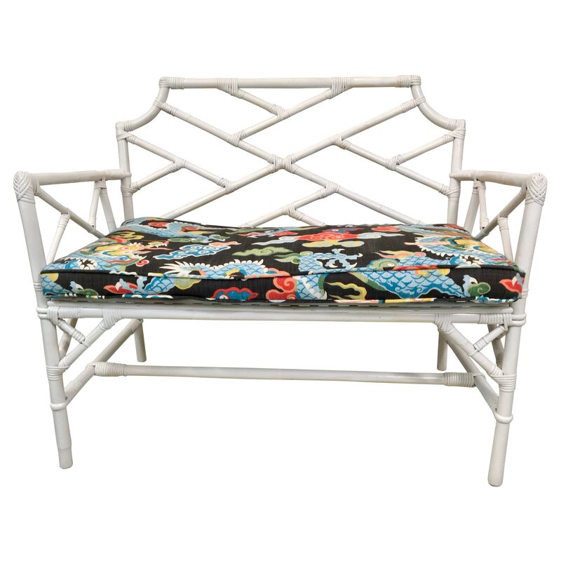 Von Meyer Ltd. Chinese Chippendale Rattan Settee One Kings Lane