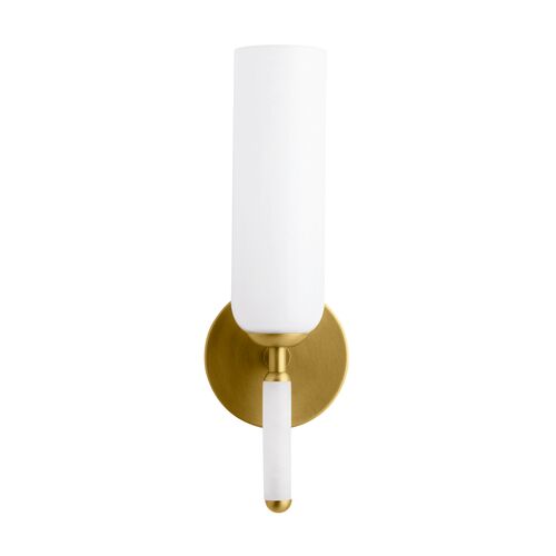 Norwalk Alabaster Wall Sconce, White/Gold