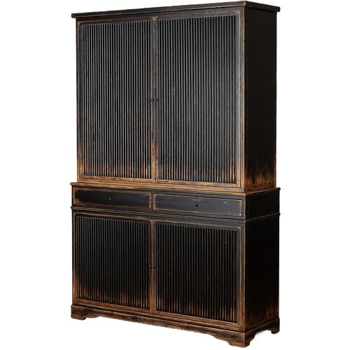 Turner Cabinet, Worn Black Pine