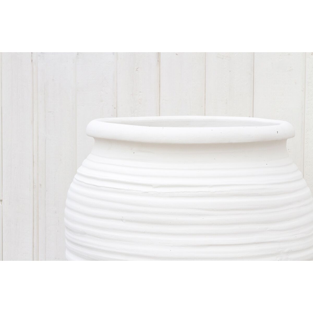 Tall Terracotta White Planter