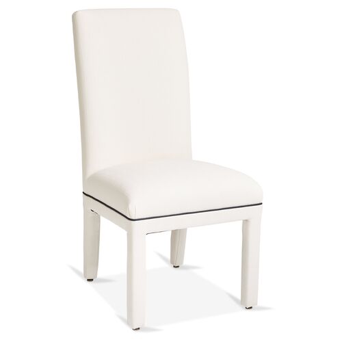 Monroe Side Chair, White/Navy Crypton~P77370619
