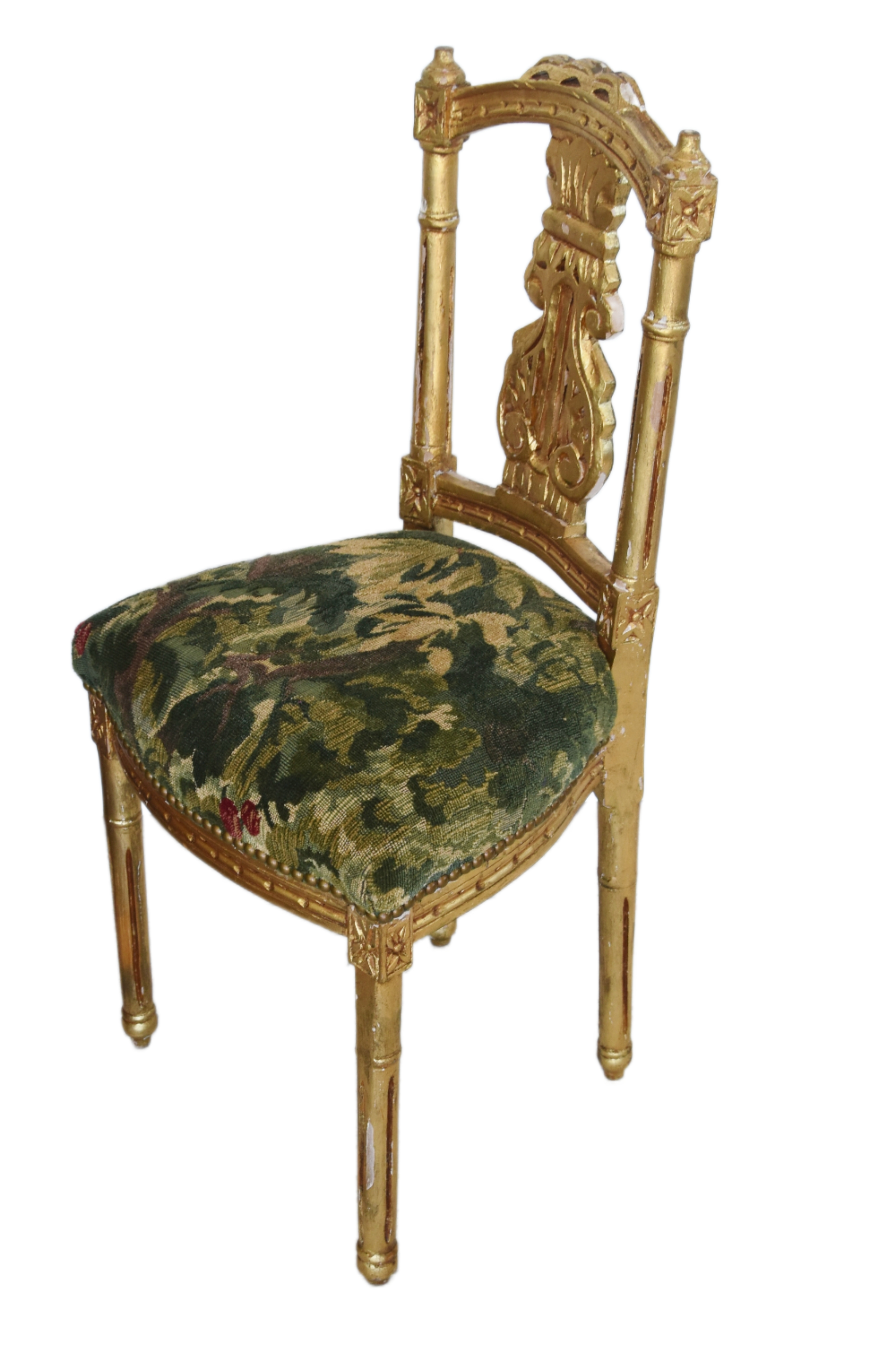 Italian Scalamandre Velvet Gilt Chair~P77673668
