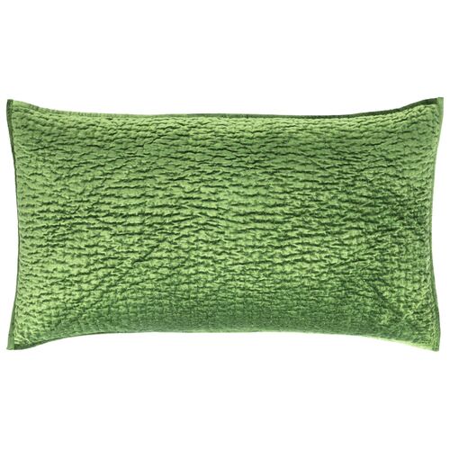 Parisienne Velvet Quilted Sham, Evergreen