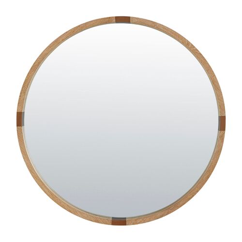 Zion Round Wood Wall Mirror, Natural