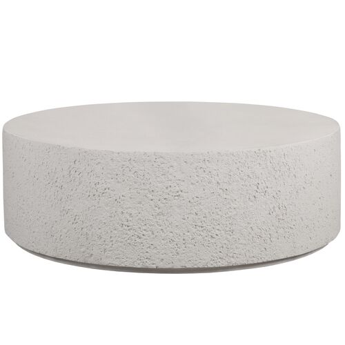 Norman Outdoor Round Coffee Table, Matte White