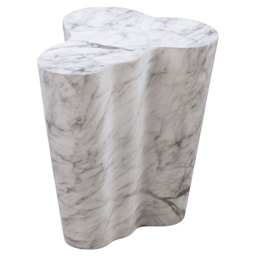 Dani Side Table, White/Black Marble Veneer~P69175930