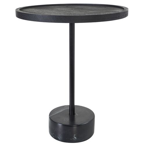 Sana Acacia Wood Side Table, Black Sana Acacia Wood Side Table, Black