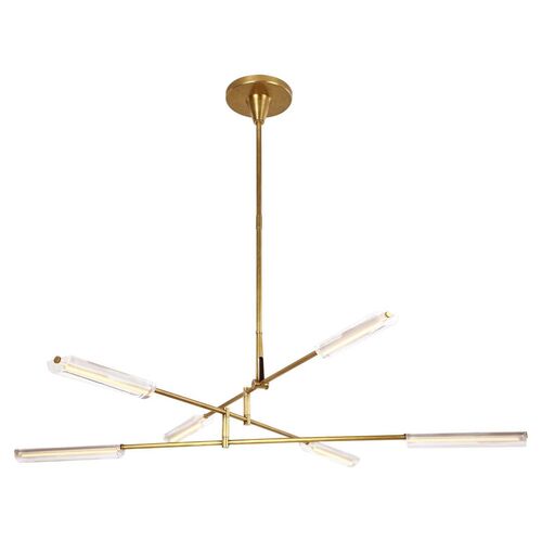 Daley 6-Light Chandelier, Acrylic, Natural Brass~P77482012