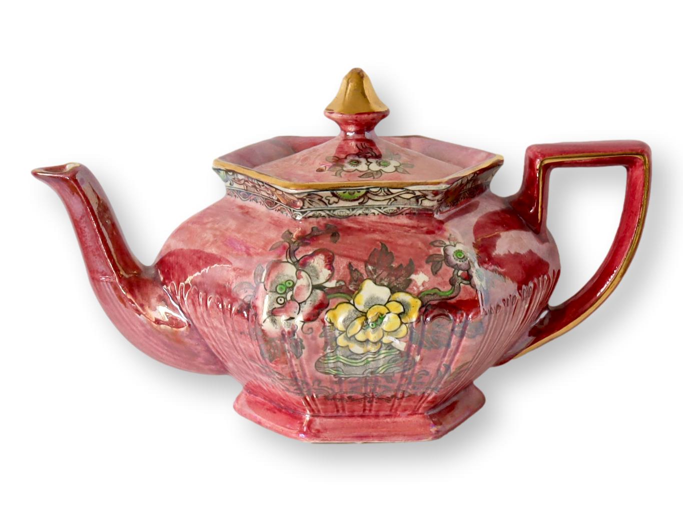 Arthur Woods English Pink Luster Teapot~P77673272