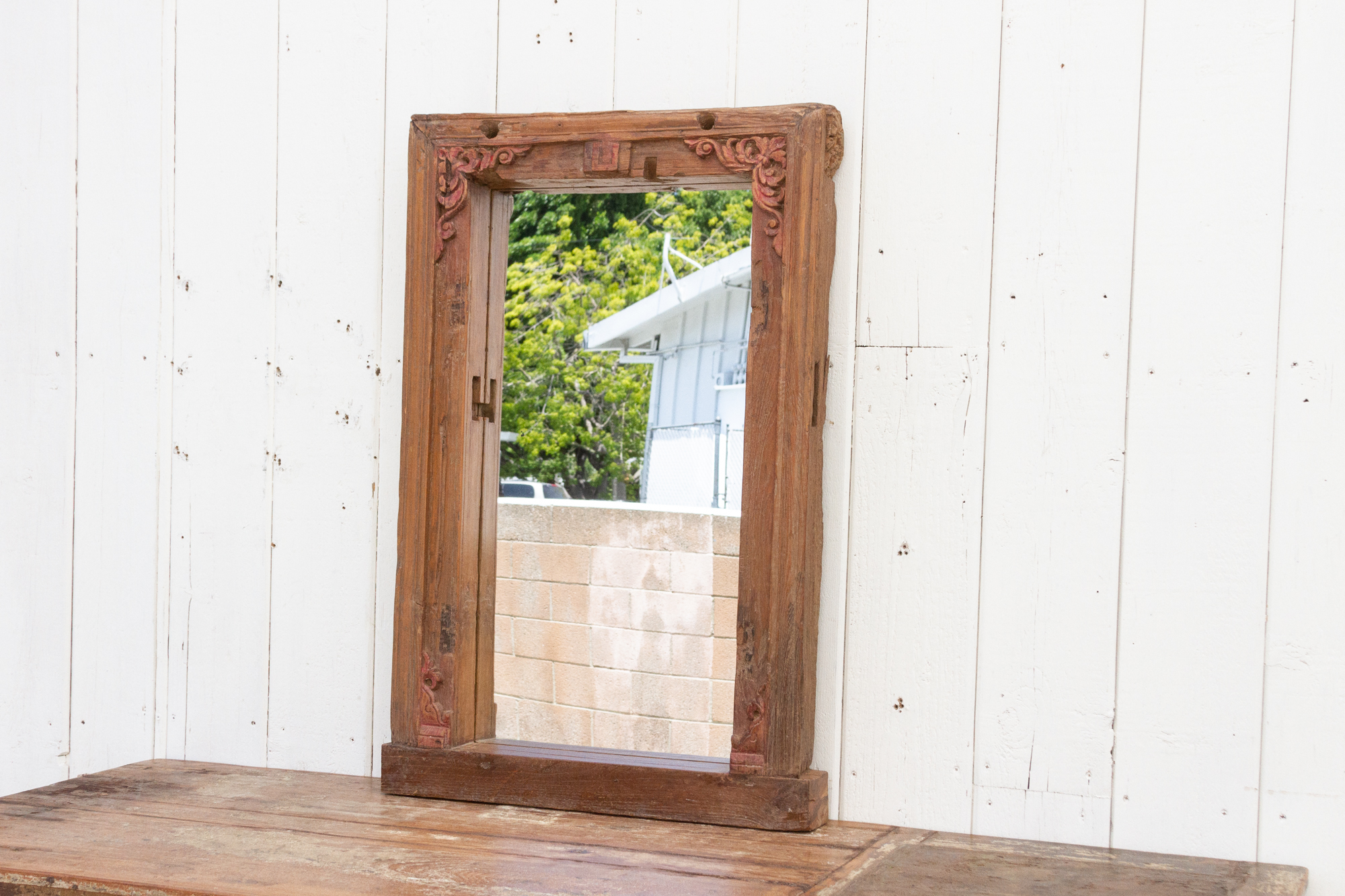 Antique Carved Indo-French Mirror~P77672355