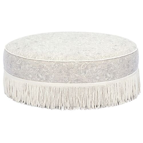 Pompelle Tasseled Round Ottoman Pompelle Tasseled Round Ottoman