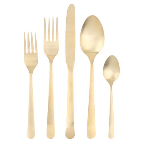 5-Pc Oslo Cutlery Set, Gold~P77107091