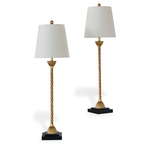 S/2 Delfern Buffet Table Lamps, Gold~P77526614
