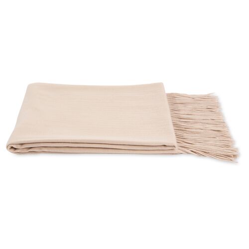 Cashmere-Blend Throw, Oat~P77547401