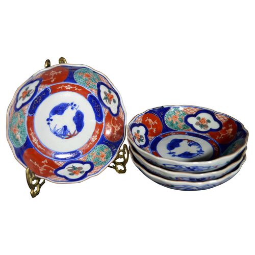 Antique Hand-Painted Imari Bowls, S/4~P77300018