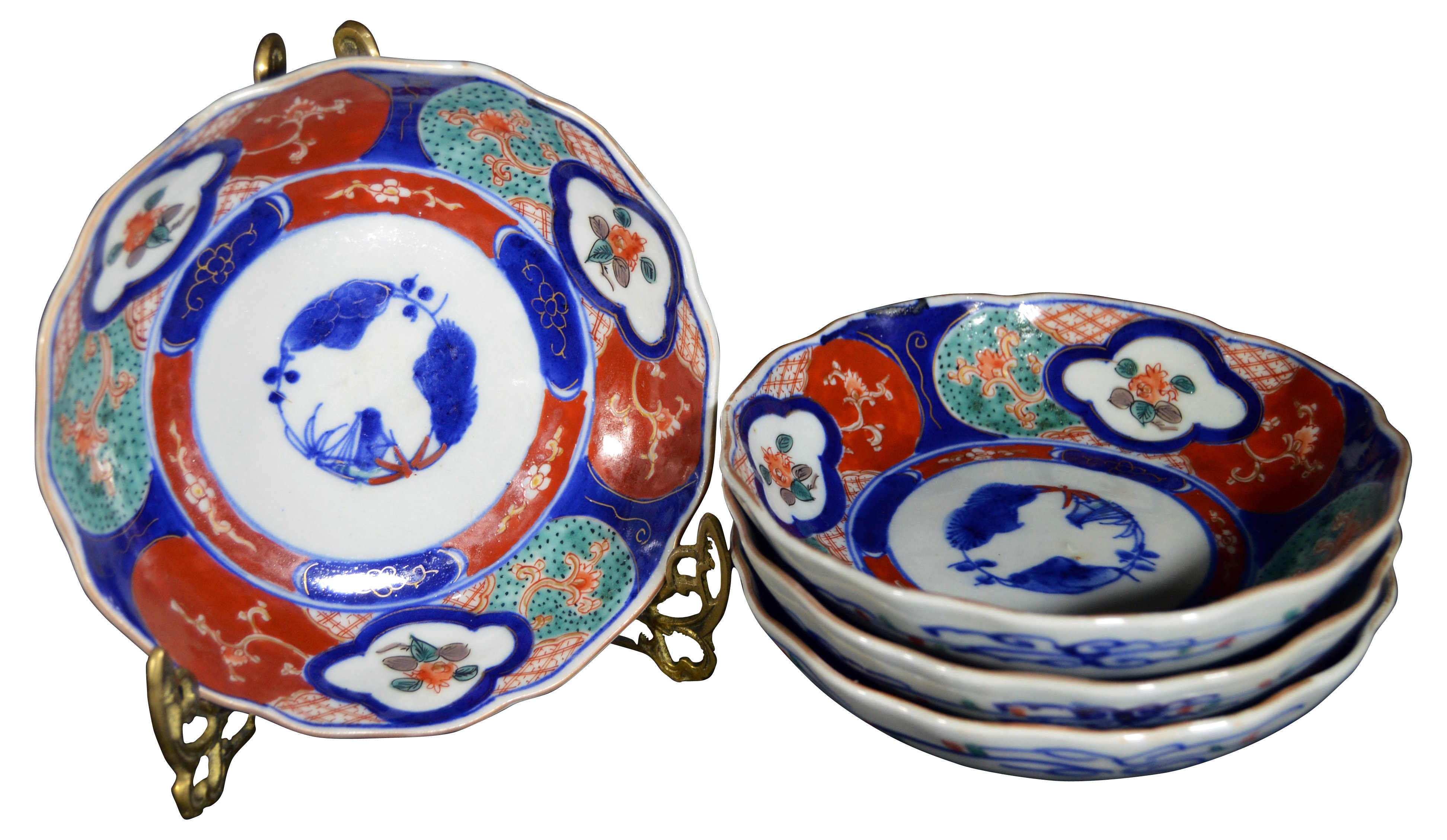 Antique Hand-Painted Imari Bowls, S/4~P77300018