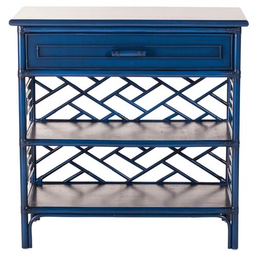 Chippendale Nightstand, Navy~P77363815