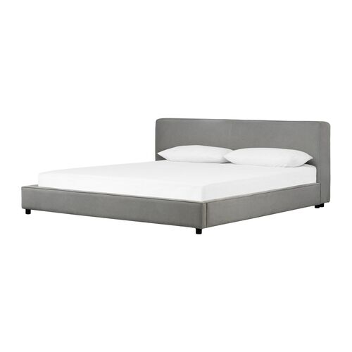 Zara Cotton Bed, Heavy Pebble Pewter