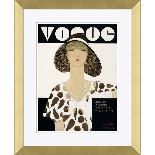 Vogue Magazine Cover, A Woman Wearing a Black Hat~P77603112
