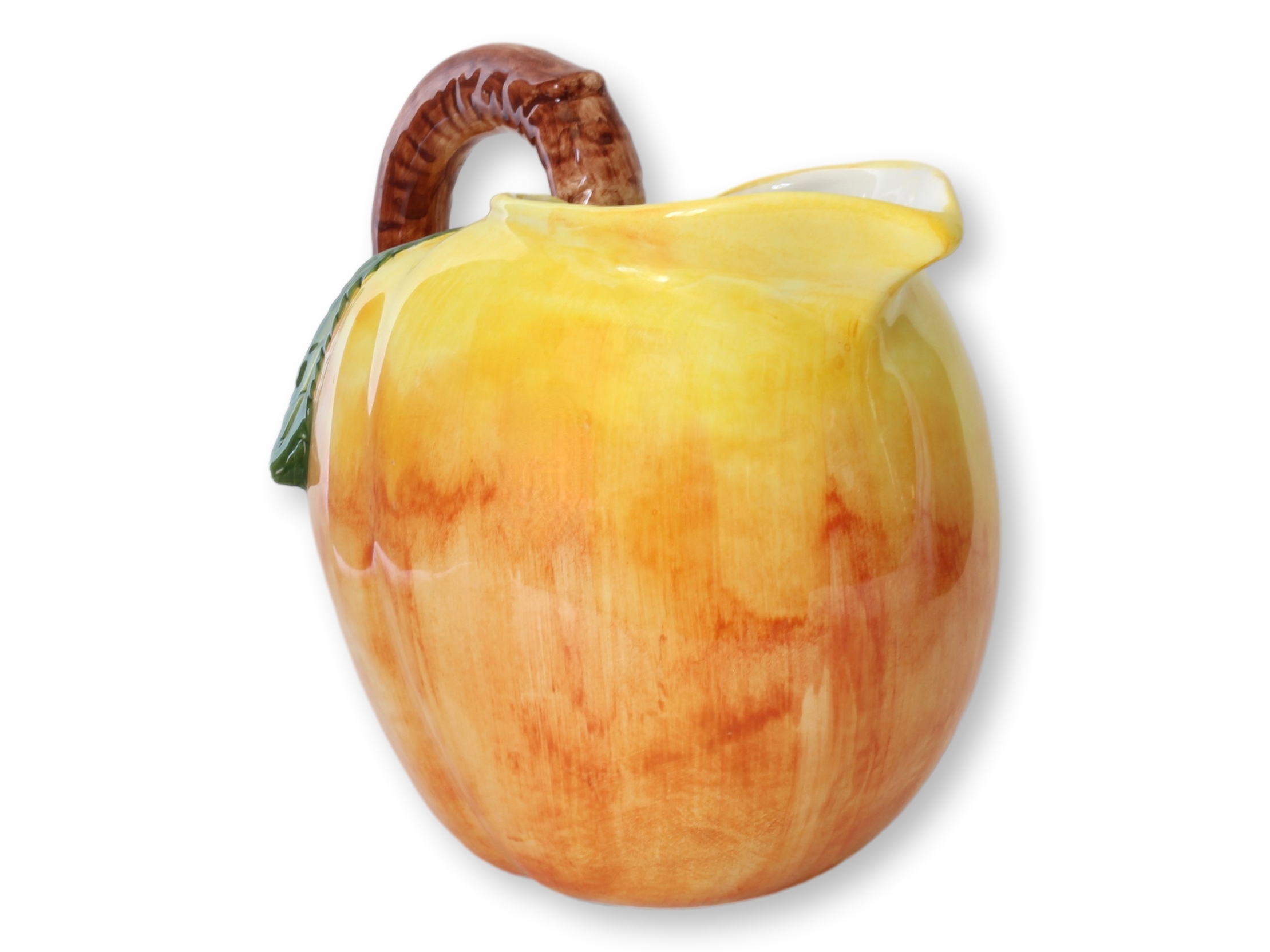 Midcentury Italian Majolica Peach Jug~P77702022