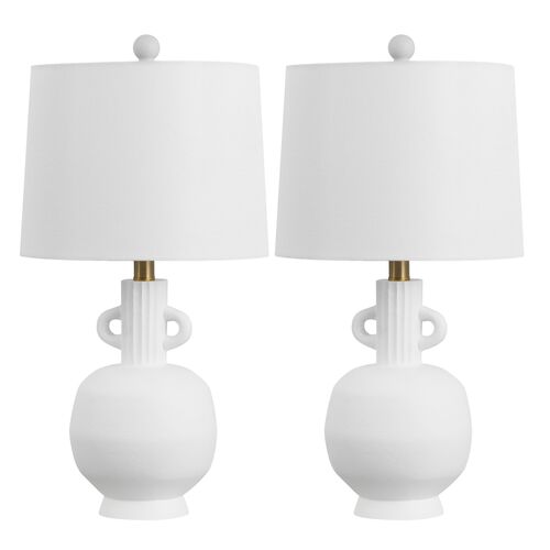 S/2 Keanna Table Lamps, White