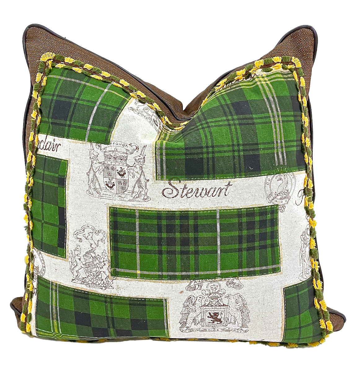 Green Tartan & Scottish Crest Pilow
