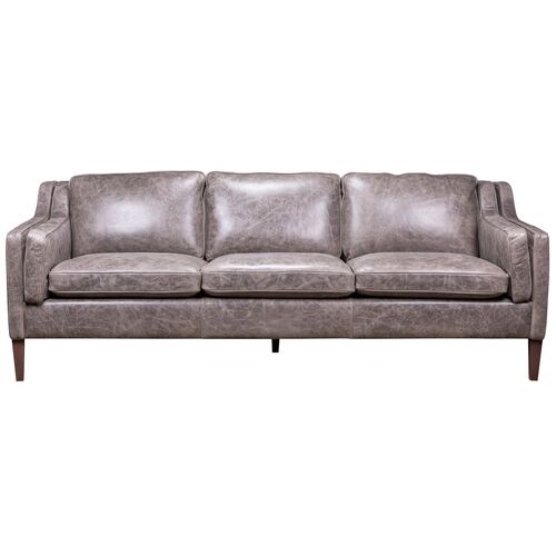 Sedgwick Leather Sofa, Venerando Smoke