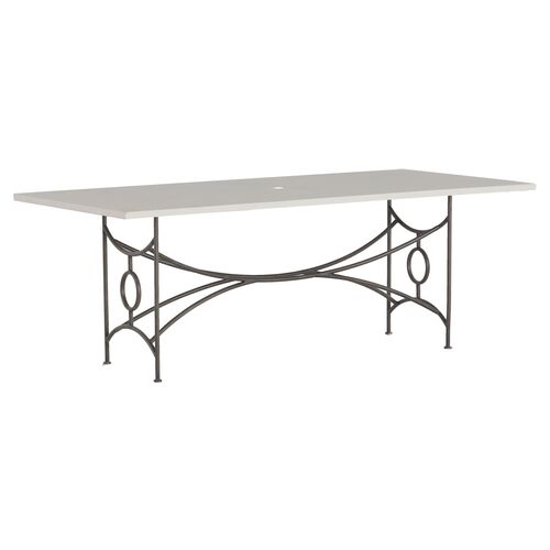 Trestle Outdoor Dining Table, White Superstone~P77461999
