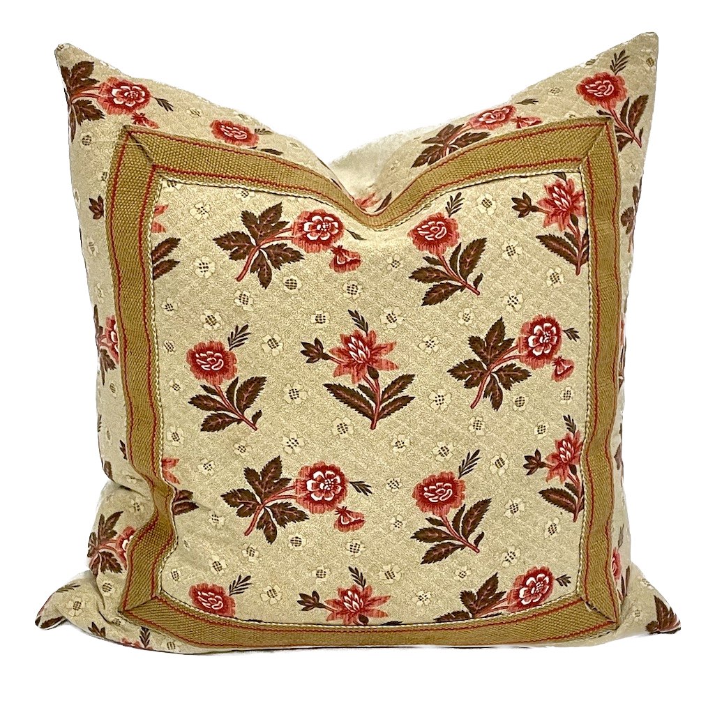 French Provençal Floral & Ribbon Pillow~P77678677