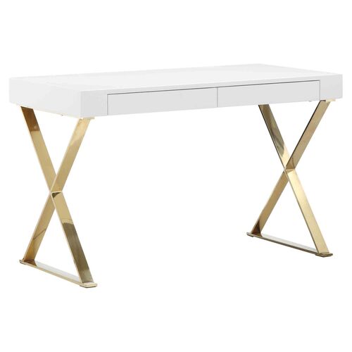 X-Leg Desk, White/Gold~P77204354