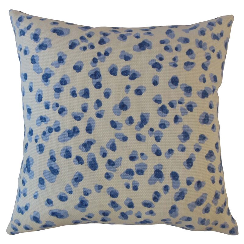 Snow Leopard Pillow, Blue