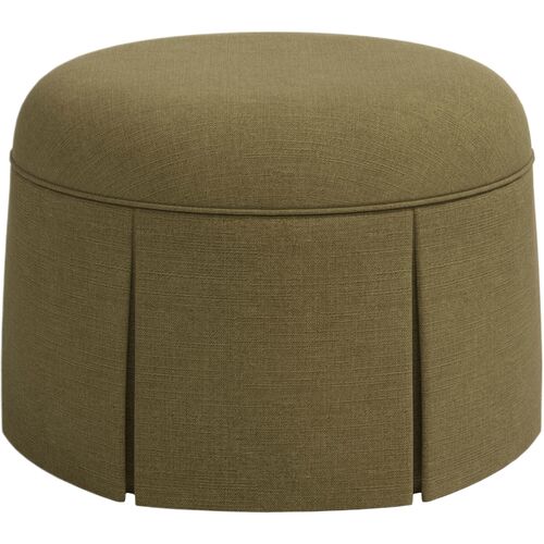 Liza Skirted Ottoman, Linen Liza Skirted Ottoman, Linen