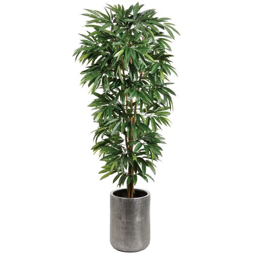 87" Mango Tree in Textured Antique Zinc Planter, Faux 87" Mango Tree in Textured Antique Zinc Planter, Faux