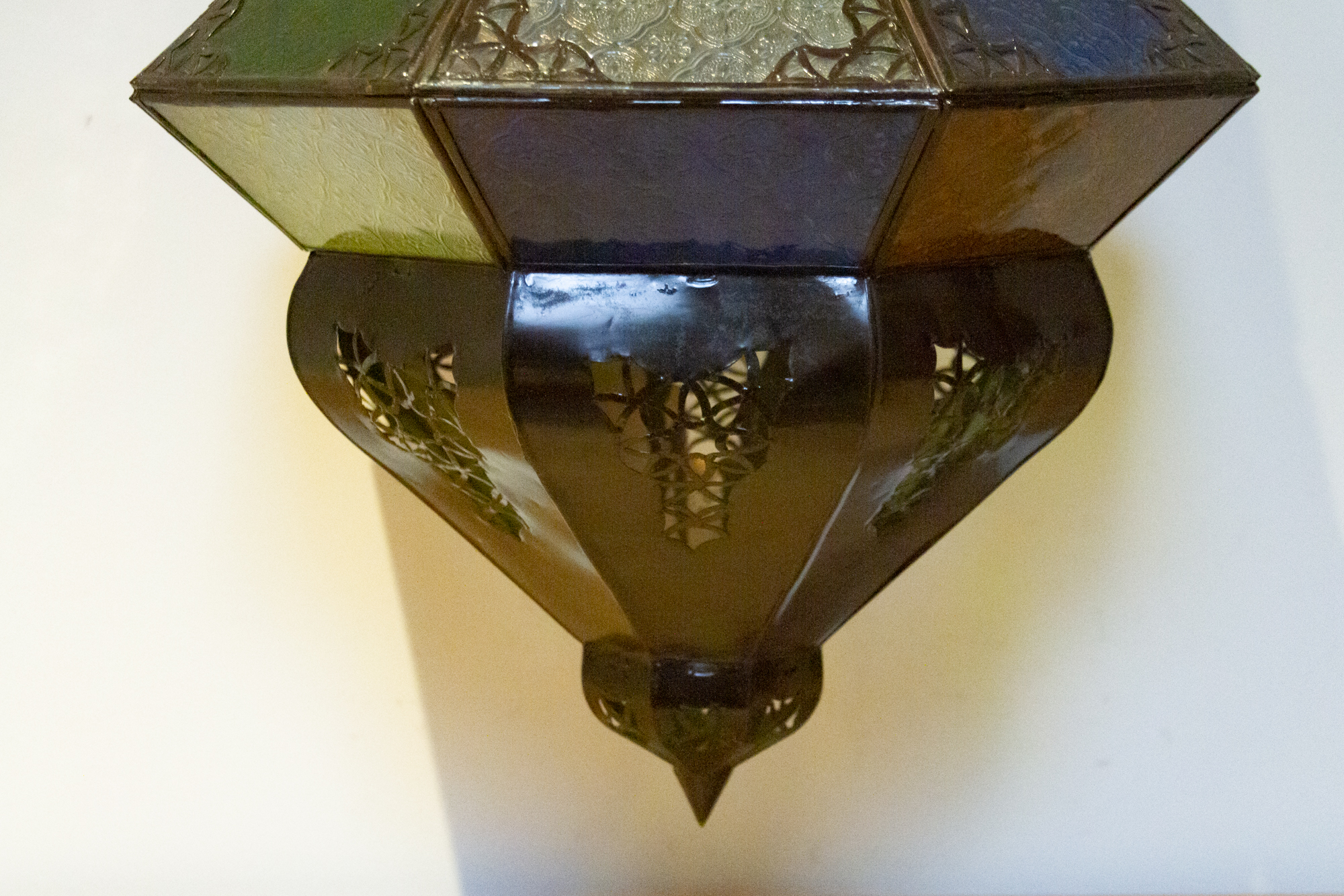 Multi-Color Glass Moroccan Lantern~P77689506